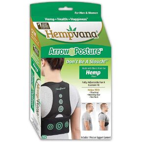Hempvana Arrow Posture - Fully Adjustable Posture Support & Posture Corrector for Upper Body - Helps Correct Slouching, Text Neck and Hunching Over (L/XL)
