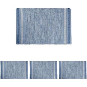 DII Variegated Recycled Yarn Modern Edge Stripe, 2x3', Avocado