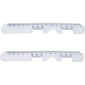 2Pcs White Pd Ruler Pupil Measurement Tool, Measuring Tool, Pupil Distance Meter Eye Ophthalmic Tool, Pupil Distance Ruler, Pupillary Distance Ruler for Prescription Eyeglasses with Eye Care Tip，Ruler