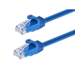 Monoprice Flexboot Cat5e Ethernet Patch Cable - RJ45, Stranded, 350Mhz, UTP, Pure Bare Copper Wire, 24AWG, 50 Feet, Blue