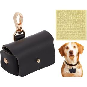 FINGERINSPIRE Ring Bearer Pillows for Dog Collar Imitation Leather Wedding Ring Pillow Box for Pet Black Wedding Ring Storage Case with Alloy Clasps & PVC Stickers for Proposal Engagement Wedding