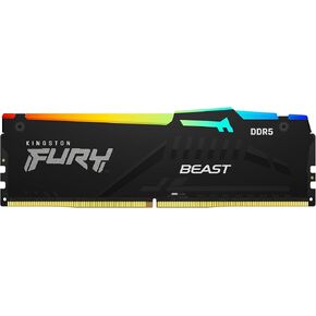 Kingston FURY Beast RGB Black 64GB (4x16GB) 6000MT/s CL40 DDR5 XMP DIMM | Overclocking | Plug N Play | Intel XMP 3.0 | Kit of 4 | KF560C40BBAK4-64