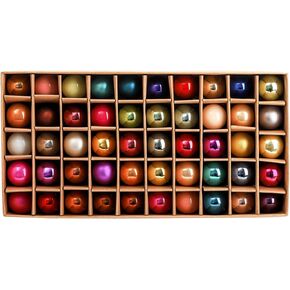 Kingrol 50 Pack 1 Inch Glass Ball Ornaments, Mini Christmas Tree Decorative Balls, Decorative Baubles Pendant for Christmas, Wedding, Party, Home Decor