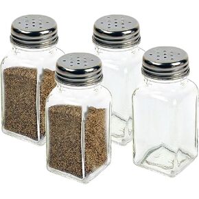 HESSION 4 Pack Salt and Pepper Shakers Glass Salt Shakers