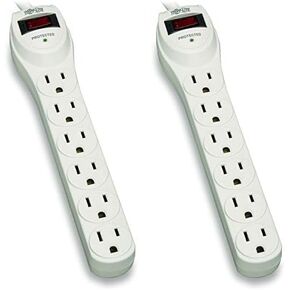 Tripp Lite 6 Outlet Surge Protector Power Strip, Extra Long Cord 15ft, & $20,000 INSURANCE (TLP615) Gray