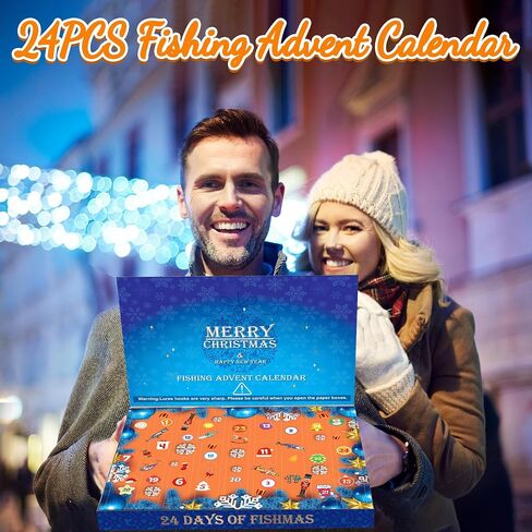 PLUSINNO تقويم القدوم لصيد الأسماك 2024، 24 يومًا لصيد الأسماك بتقويم القدوم لصيد الأسماك، هدايا عيد الميلاد العد التنازلي للقدوم للبالغين من الرجال والأولاد المراهقين in Kuwait