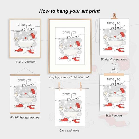 heilkee Funny Christmas Bathroom Decor Wall Art Red and White Christmas Decor Relax Sign Santa Claus Pictures Funny Christmas Gifts(UNFRAMED 8x10in) in Kuwait