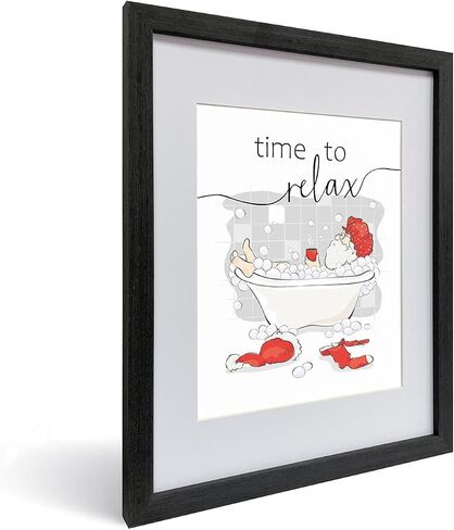 heilkee Funny Christmas Bathroom Decor Wall Art Red and White Christmas Decor Relax Sign Santa Claus Pictures Funny Christmas Gifts(UNFRAMED 8x10in) in Kuwait