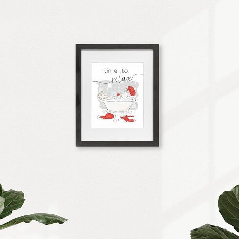 heilkee Funny Christmas Bathroom Decor Wall Art Red and White Christmas Decor Relax Sign Santa Claus Pictures Funny Christmas Gifts(UNFRAMED 8x10in) in Kuwait