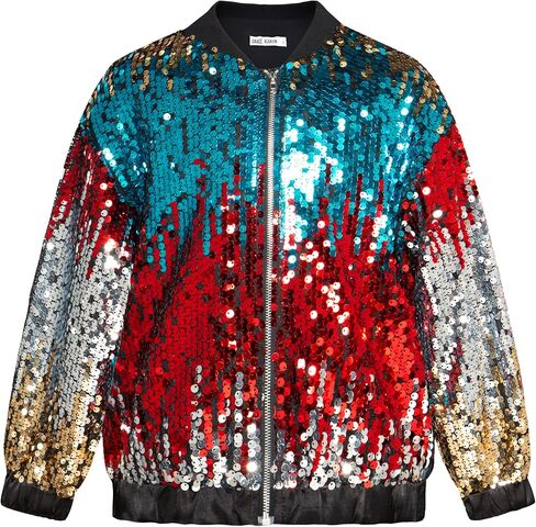 GRACE KARIN Girls Sequin Jacket Kids Bomber Zip Outwear Sparkle Fall Costume Top Dress Coat Size 5-14 in Saudi Arabia