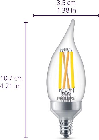 BA11 Candelabra LED Light Bulbs - Flicker Free 25w Light Bulbs with EyeComfort Technology - Daylight 5000K Lightbulb - 185 Lumen - E12 Base - 3 Pack in Saudi Arabia