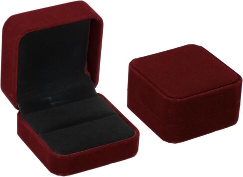 PATIKIL Velvet Ring Box, 2 Pack Double Slot Wedding Ring Box Vintage Jewelry Holder for Engagement Proposal Ceremony Anniversary Style 1, Purple in Saudi Arabia