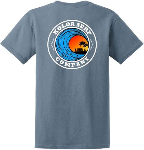 Koloa Surf Mens Dusk Logo Heavyweight Cotton Tees in Regular, Big and Tall in Saudi Arabia