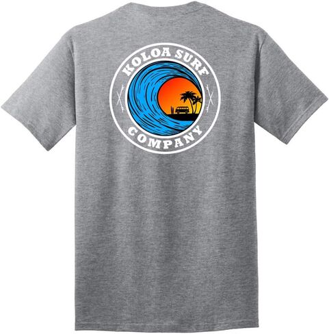 Koloa Surf Mens Dusk Logo Heavyweight Cotton Tees in Regular, Big and Tall in Saudi Arabia