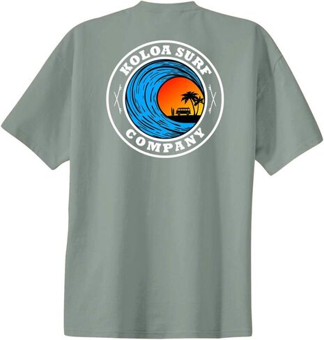 Koloa Surf Mens Dusk Logo Heavyweight Cotton Tees in Regular, Big and Tall in Saudi Arabia