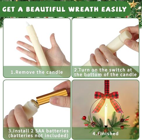 2 Pcs Kitchen Cabinet Wreath Lighted Christmas Wreaths, Xmas Wreath for Front Door Christmas Decor, Artificial Wreath Christmas Party Decorations for Door Window Indoor Outdoor in Saudi Arabia
