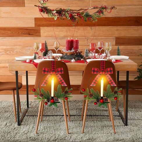 2 Pcs Kitchen Cabinet Wreath Lighted Christmas Wreaths, Xmas Wreath for Front Door Christmas Decor, Artificial Wreath Christmas Party Decorations for Door Window Indoor Outdoor in Saudi Arabia