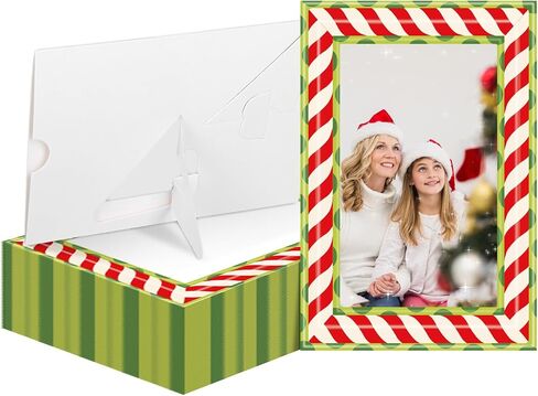 إطارات صور ورقية من Whaline 50 قطعة مع حامل مقاس 4 × 6 بوصة إطارات صور حلوى عيد الميلاد DIY لعرض الصور للمنزل والمكتب والفصول الدراسية وديكور حفلات الأعياد in Saudi Arabia