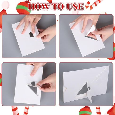 إطارات صور ورقية من Whaline 50 قطعة مع حامل مقاس 4 × 6 بوصة إطارات صور حلوى عيد الميلاد DIY لعرض الصور للمنزل والمكتب والفصول الدراسية وديكور حفلات الأعياد in Saudi Arabia