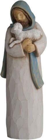Good Shepherd Figurine 8" Jesus Statue with Lamb - Hand Painted Religious Gift Embrace His Hope Serie in Saudi Arabia