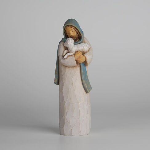 Good Shepherd Figurine 8" Jesus Statue with Lamb - Hand Painted Religious Gift Embrace His Hope Serie in Saudi Arabia