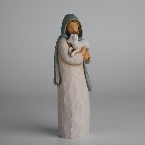 Good Shepherd Figurine 8" Jesus Statue with Lamb - Hand Painted Religious Gift Embrace His Hope Serie in Saudi Arabia