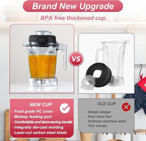 𝑵𝒆𝒘 For Vitamix Replacement Pitcher 64oz，Replace Vitamix Blender Container Cup 5200 5000 6500 7500 Pro500 750 Vita-Prep Vm0101 Vm0102 Vm0103 Vm0197 E310 320 Series（More In Figure 6)，5 Yr Warranty in Kuwait