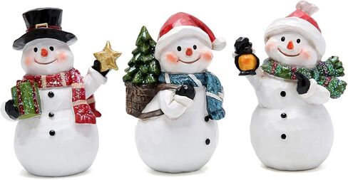مجموعة زينة عيد الميلاد الفريدة المصنوعة يدويًا من Hodao - ثلاثة تصميمات لرجل الثلج، دافئة ورائعة، تضيء ديكور عيد الميلاد الخاص بك! (3 قطع) in Kuwait