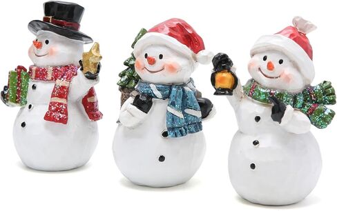 مجموعة زينة عيد الميلاد الفريدة المصنوعة يدويًا من Hodao - ثلاثة تصميمات لرجل الثلج، دافئة ورائعة، تضيء ديكور عيد الميلاد الخاص بك! (3 قطع) in Kuwait