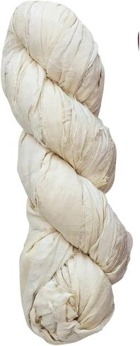 Creative Co-Op 70-75 Yard Recycled Torn Silk Ribbon, Ivory Color (Each One Will Vary) in Saudi Arabia