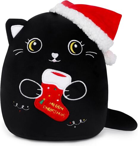 ألعاب قطيفة لرجل ثلج عيد الميلاد - لعبة حيوان محشوة على شكل رجل ثلج مقاس 8 بوصات مع تطريز ناعم لعيد الميلاد مع قبعة وشاح ووسادة قطيفة لطيفة وهدايا عيد الميلاد للأطفال الأولاد والبنات in Kuwait