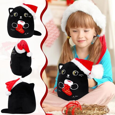 ألعاب قطيفة لرجل ثلج عيد الميلاد - لعبة حيوان محشوة على شكل رجل ثلج مقاس 8 بوصات مع تطريز ناعم لعيد الميلاد مع قبعة وشاح ووسادة قطيفة لطيفة وهدايا عيد الميلاد للأطفال الأولاد والبنات in Kuwait