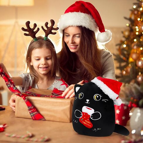 ألعاب قطيفة لرجل ثلج عيد الميلاد - لعبة حيوان محشوة على شكل رجل ثلج مقاس 8 بوصات مع تطريز ناعم لعيد الميلاد مع قبعة وشاح ووسادة قطيفة لطيفة وهدايا عيد الميلاد للأطفال الأولاد والبنات in Kuwait