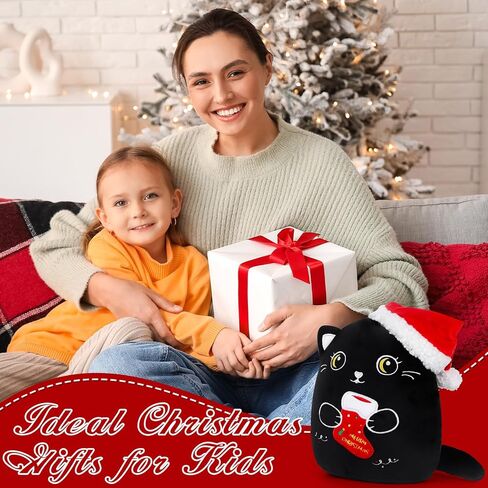 ألعاب قطيفة لرجل ثلج عيد الميلاد - لعبة حيوان محشوة على شكل رجل ثلج مقاس 8 بوصات مع تطريز ناعم لعيد الميلاد مع قبعة وشاح ووسادة قطيفة لطيفة وهدايا عيد الميلاد للأطفال الأولاد والبنات in Kuwait