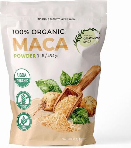 Organic Maca Powder [ Gelatinised] 400g. 100% Peruvian, Natural and Pure, from Organic Maca Root. Vegetarian and Vegan Friendly in Kuwait
