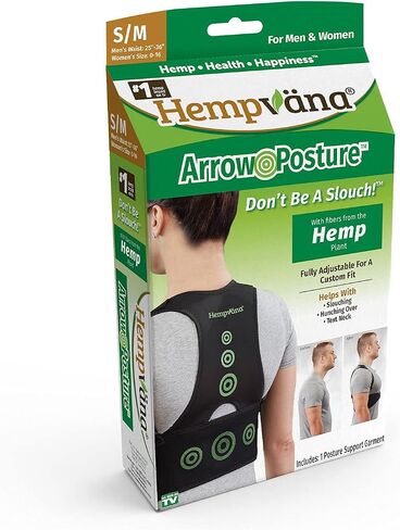 Hempvana Arrow Posture - Fully Adjustable Posture Support & Posture Corrector for Upper Body - Helps Correct Slouching, Text Neck and Hunching Over (L/XL) in Saudi Arabia