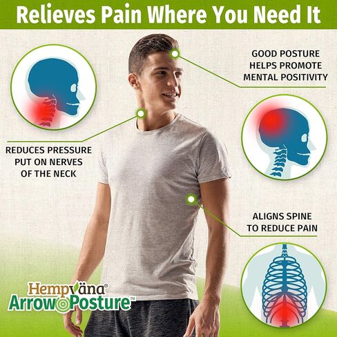 Hempvana Arrow Posture - Fully Adjustable Posture Support & Posture Corrector for Upper Body - Helps Correct Slouching, Text Neck and Hunching Over (L/XL) in Saudi Arabia