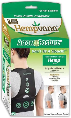 Hempvana Arrow Posture - Fully Adjustable Posture Support & Posture Corrector for Upper Body - Helps Correct Slouching, Text Neck and Hunching Over (L/XL) in Saudi Arabia