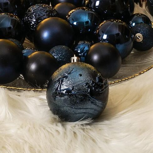 Christmas Ball Ornaments for Christmas Decorations - 41 Pieces Xmas Tree Blue Shatterproof Ball Ornaments with Hanging Loop for Holiday and Party Decoration in Saudi Arabia