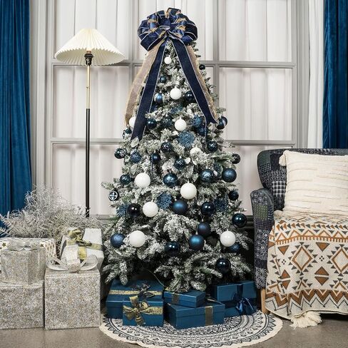 Christmas Ball Ornaments for Christmas Decorations - 41 Pieces Xmas Tree Blue Shatterproof Ball Ornaments with Hanging Loop for Holiday and Party Decoration in Saudi Arabia
