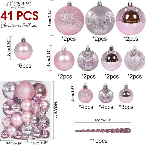 Christmas Ball Ornaments for Christmas Decorations - 41 Pieces Xmas Tree Blue Shatterproof Ball Ornaments with Hanging Loop for Holiday and Party Decoration in Saudi Arabia