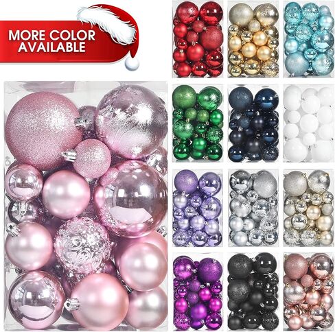 Christmas Ball Ornaments for Christmas Decorations - 41 Pieces Xmas Tree Blue Shatterproof Ball Ornaments with Hanging Loop for Holiday and Party Decoration in Saudi Arabia