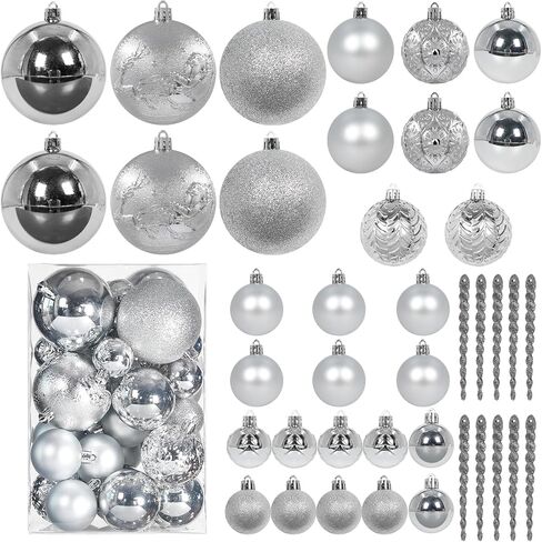 Christmas Ball Ornaments for Christmas Decorations - 41 Pieces Xmas Tree Blue Shatterproof Ball Ornaments with Hanging Loop for Holiday and Party Decoration in Saudi Arabia
