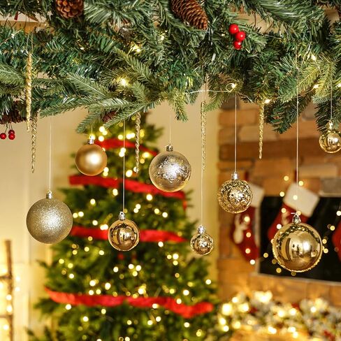 زينة كرة عيد الميلاد لزينة عيد الميلاد - 41 قطعة من زخارف كرة عيد الميلاد الزرقاء المقاومة للكسر مع حلقة تعليق لتزيين العطلات والحفلات in Saudi Arabia