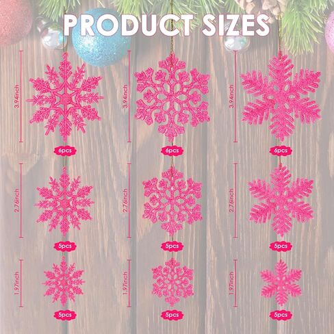 48pcs White Plastic Snowflake Decorations Christmas Tree Ornaments Glitter Snow Flakes Ornaments Christmas Indoor Winter Wonderland Decor，3 Sizes， 3Styles in Saudi Arabia