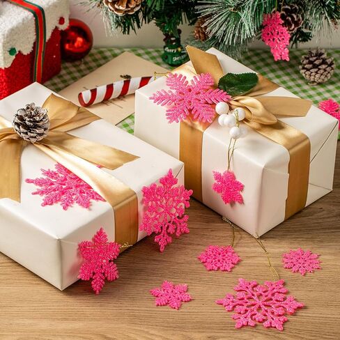 48pcs White Plastic Snowflake Decorations Christmas Tree Ornaments Glitter Snow Flakes Ornaments Christmas Indoor Winter Wonderland Decor，3 Sizes， 3Styles in Saudi Arabia