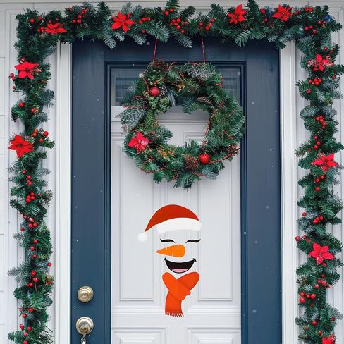 Prasacco 16 Pcs Snowman Face Wall Stickers, Cute Christmas Snow Man Wall Decals Christmas Window Sticker Winter Wall Decals Snowman Face Wall Stickers for Fridge Wall Door Party Home Decoration(46) in Saudi Arabia