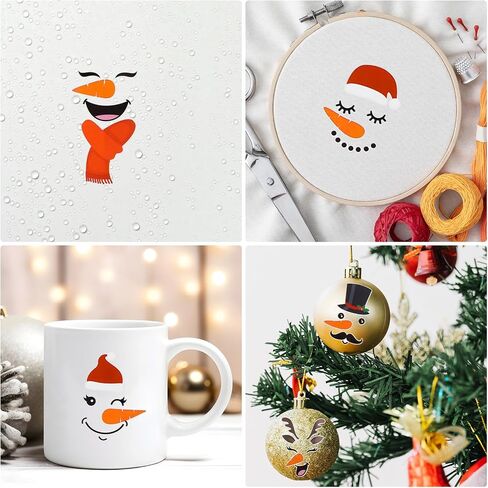 Prasacco 16 Pcs Snowman Face Wall Stickers, Cute Christmas Snow Man Wall Decals Christmas Window Sticker Winter Wall Decals Snowman Face Wall Stickers for Fridge Wall Door Party Home Decoration(46) in Saudi Arabia