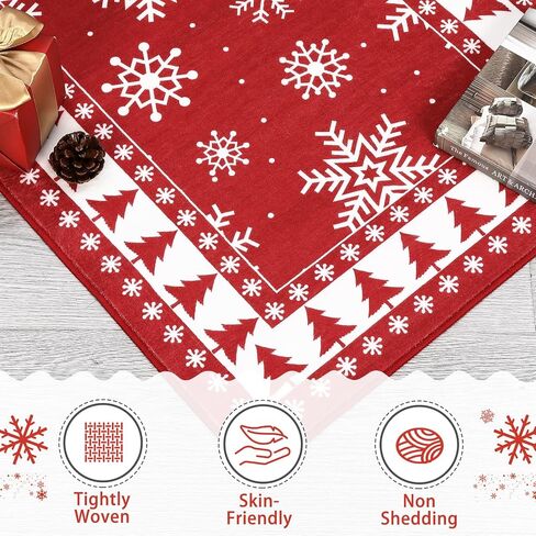 CAROMIO Christmas Hallway Runner Rug Holiday Decorative Bordered Area Rug, Washable Stain Resistant Non-Slip Floor Cover Xmas Tree and Snowflake Entrance Carpet for Laundry Kitchen, 2' x 6' in Saudi Arabia