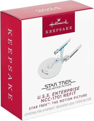 Hallmark Keepsake 0.4" Mini Christmas Ornament 2024, Star Trek: The Motion Picture U.S.S. Enterprise NCC-1701 Refit, Gifts for Trekkies in Saudi Arabia